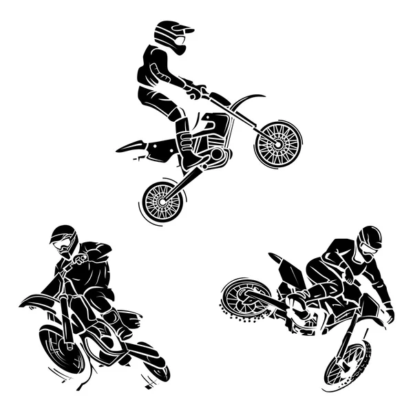 Motocross tetoválás gyűjtemény — Stock Vector