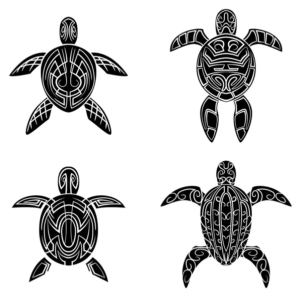 Set tatuaggio tartarughe — Vettoriale Stock