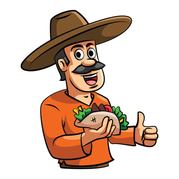 Chef Taco signo Pulgar hacia arriba — Vector de stock