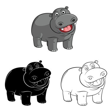 Hippos strong mascot clipart