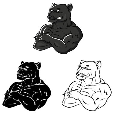 Strong Panthers Mascot clipart