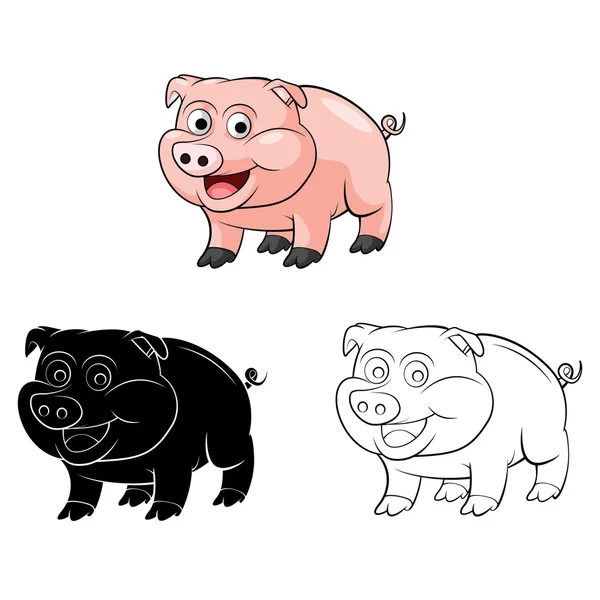 Pigs Smiling collection — Stock Vector