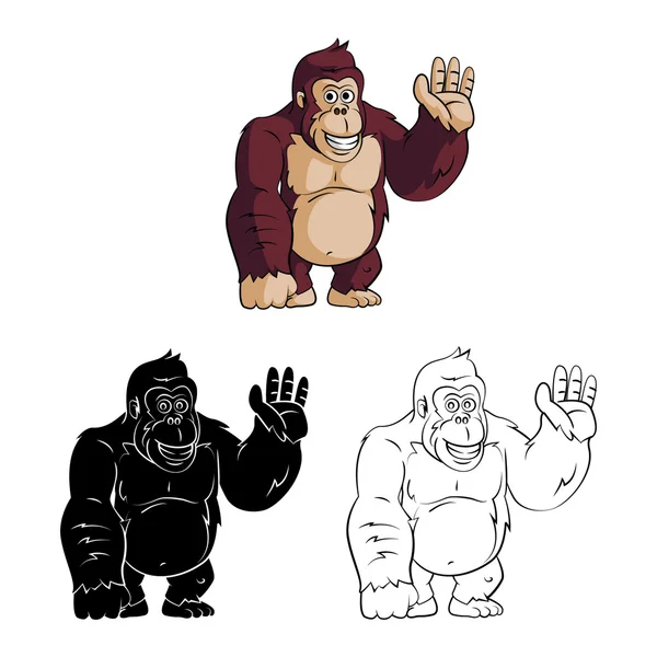 卡通大猩猩集合 — 图库矢量图片