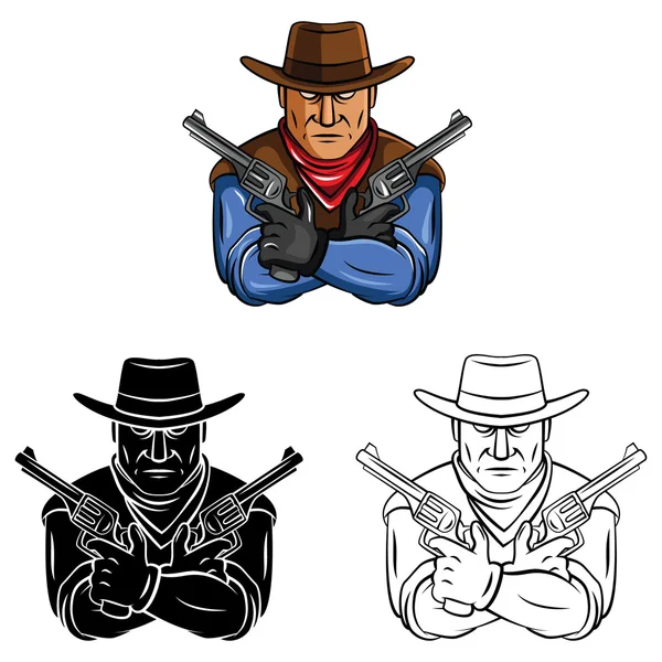 Cowboys män samling — Stock vektor
