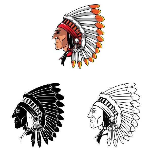 Mascotte de Apaches collection — Image vectorielle