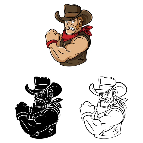 Cowboys men collection — Stock Vector