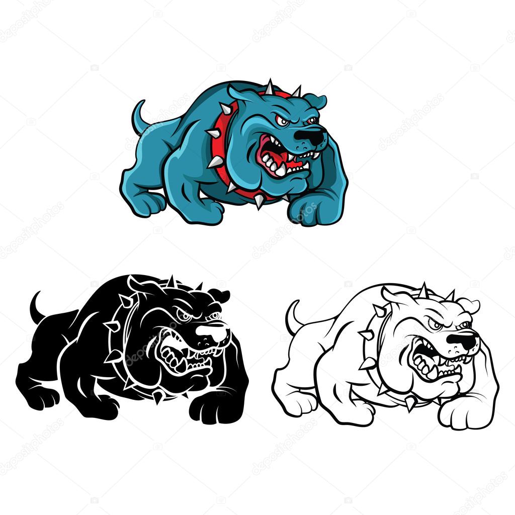 Head of an angry bulldog in cartoon style isolated on white This vector  illustration can be used as a print on Tshirts tattoo element or other  uses Stock Vector Image  Art 