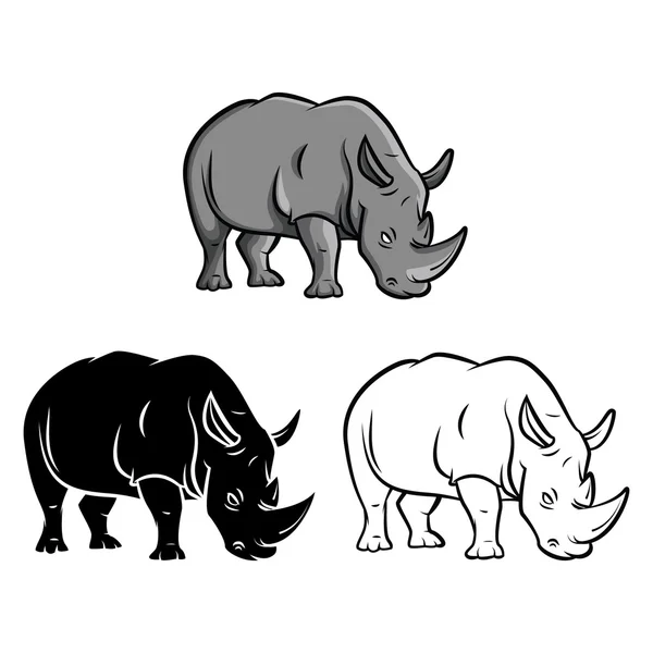 Rhinos tattoo Collection — Stock Vector
