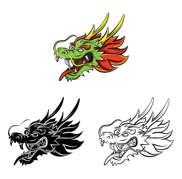 Livre à colorier Dragon personnage de dessin animé — Image vectorielle