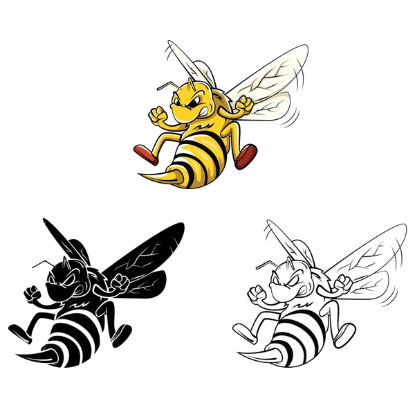 Kleurboek Bee stripfiguur — Stockvector