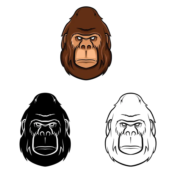 Coloring book Gorilla cartoon character — Stock Vector