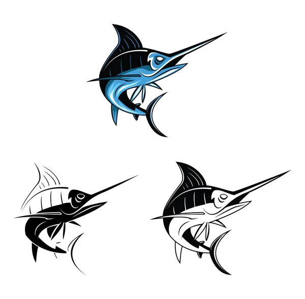 Livre à colorier Marlin Fish personnage de bande dessinée — Image vectorielle