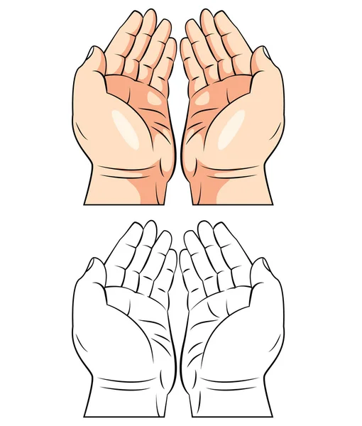 Персонаж мультфильма "Рука молится" — стоковый вектор