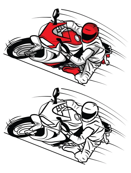 Kleurboek Moto Sport stripfiguur — Stockvector