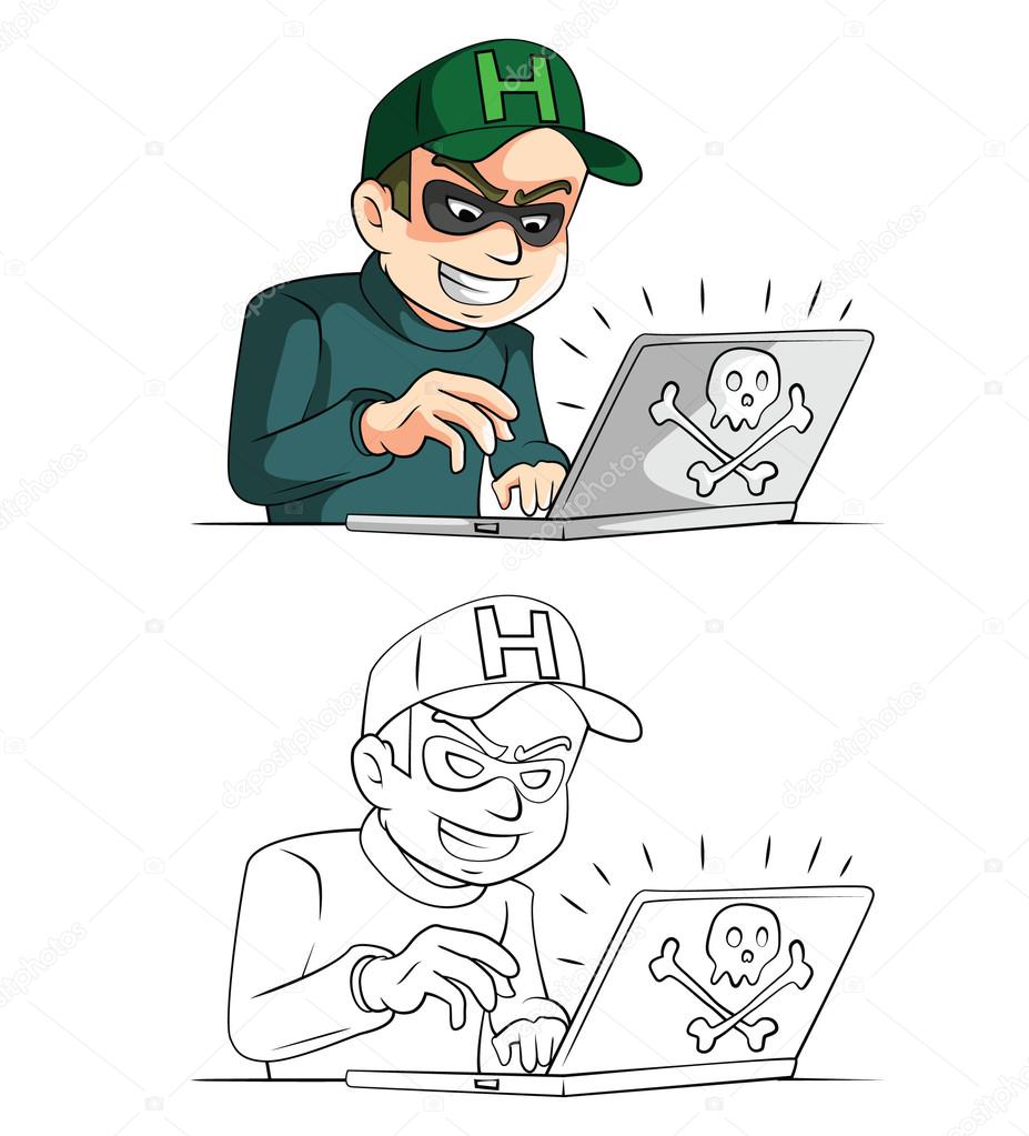 Hacker cartoon character