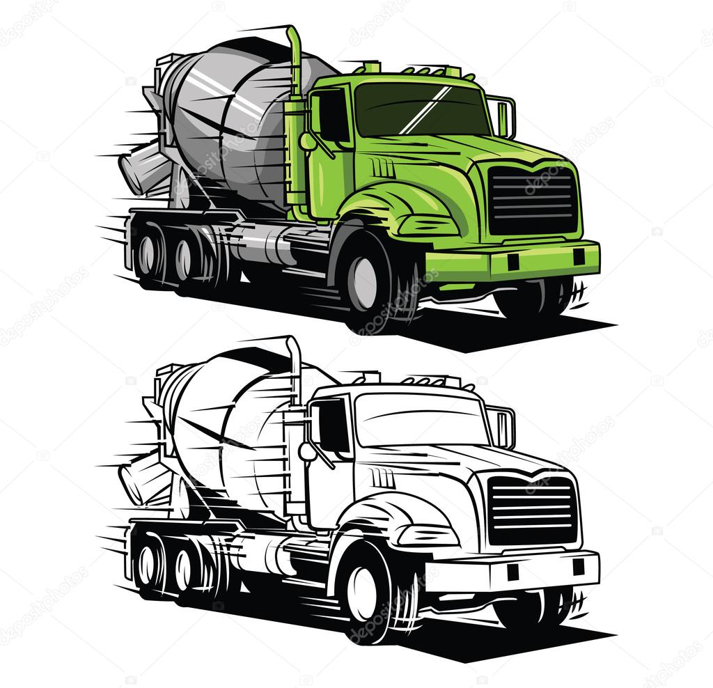 Coloring book big truck cartoon character