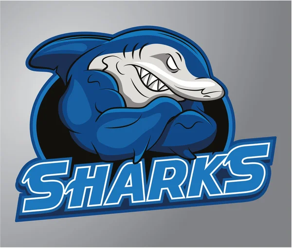 Sharks Mascot — Stock Vector