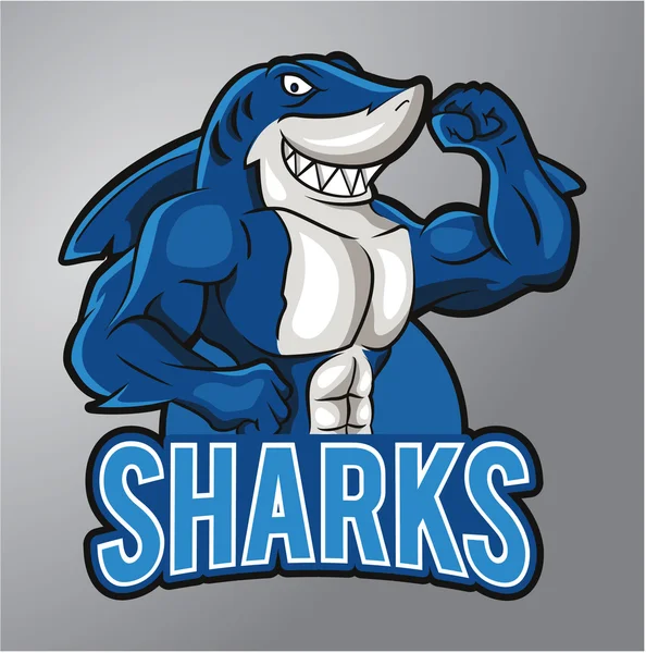 Haaien mascotte — Stockvector