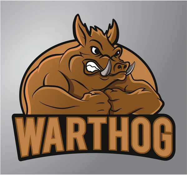 Warthog Mascota — Archivo Imágenes Vectoriales