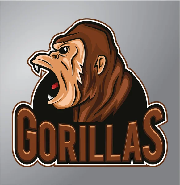 Gorilas Mascota — Vector de stock