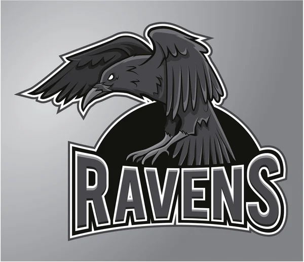 Mascote Ravens — Vetor de Stock