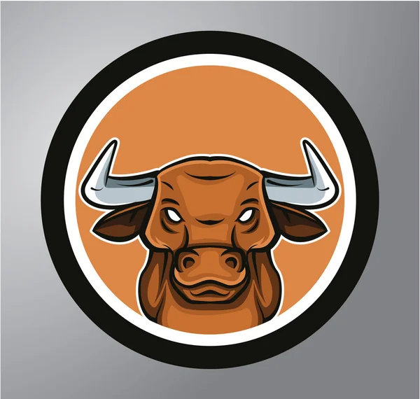 Etiqueta de círculo de búfalo — Vetor de Stock