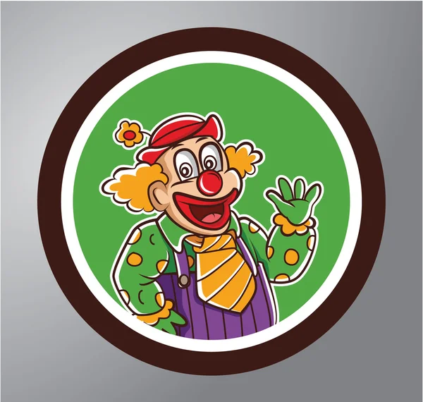 Clowns Kreis Aufkleber — Stockvektor