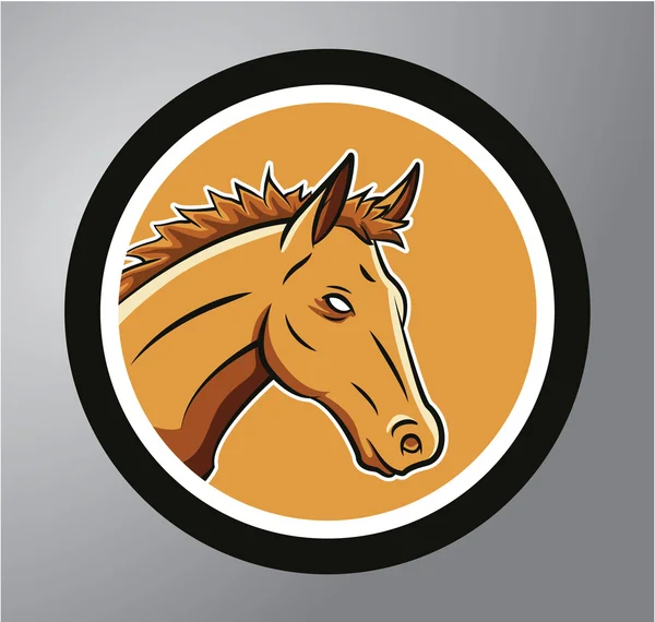 Pegatina del círculo de caballos — Vector de stock