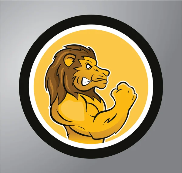 Lion cirkel sticker — Stockvector