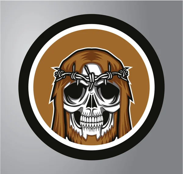 Totenkopf-Kreis-Sticker — Stockvektor