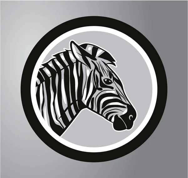 Zebras Kreis-Aufkleber — Stockvektor