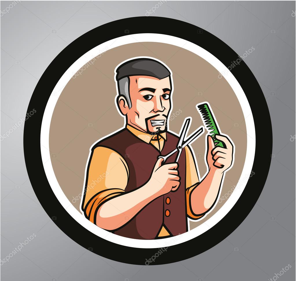 Barber Circle sticker Stock Vector Image by ©funwayillustration 73890533