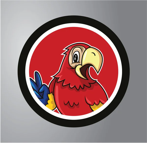 Adhesivo del círculo de loros — Vector de stock