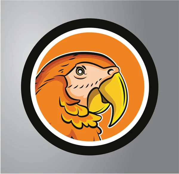 Parrot cirkel sticker — Stockvector