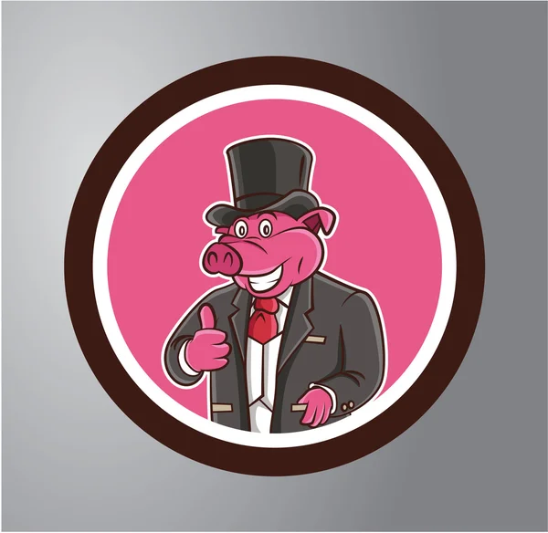 Businessman pig Circle sticker — Stock Vector