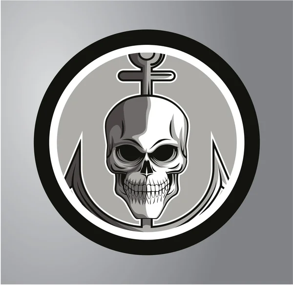 Sailor skull Circle sticker — Stock Vector