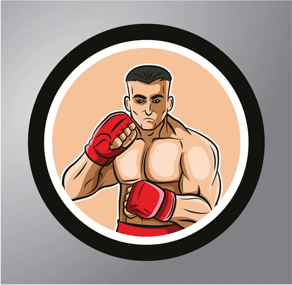 Samolepka boxer kruh — Stockový vektor
