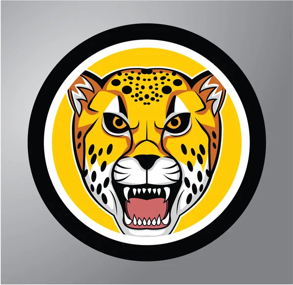 Cheetah cirkel sticker — Stockvector