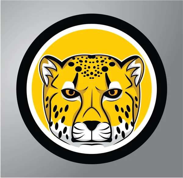 Cheetah cirkel sticker — Stockvector