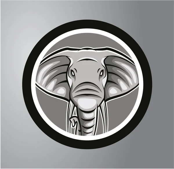 Pegatina del círculo de elefantes — Vector de stock