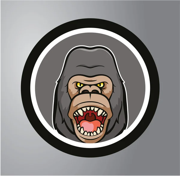 Gorilla Circle sticker — Stock Vector