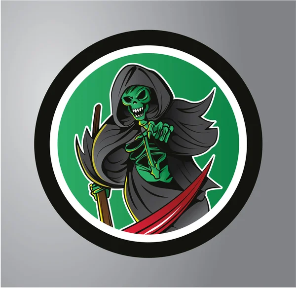 Grim Reaper cirkel sticker — Stockvector