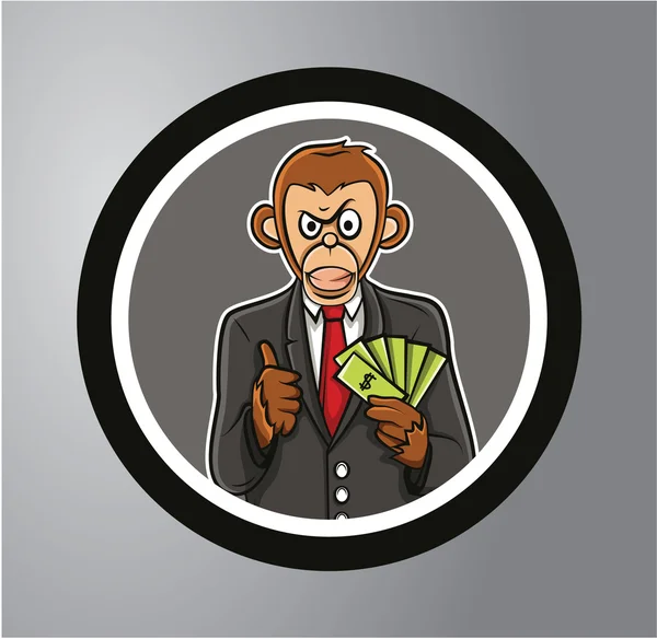 Pegatina de Monkey Business Circle — Vector de stock