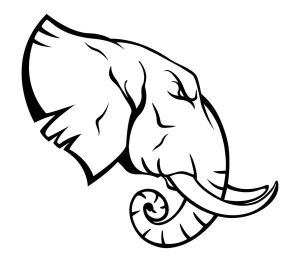 Tatouage éléphant — Image vectorielle