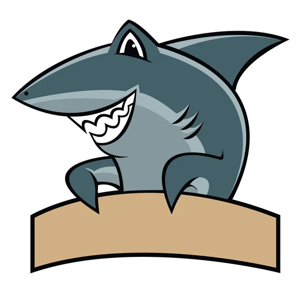 Mascotte de requin dessin animé — Image vectorielle