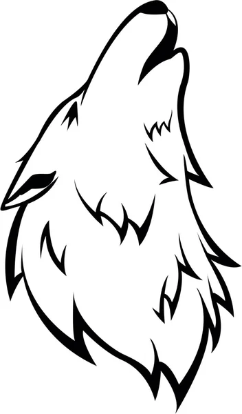 Huilende Wolf symbool illustratie — Stockvector