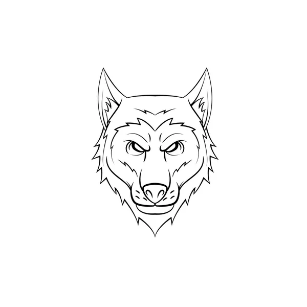 Wolf hoofd symbool illustratie — Stockvector