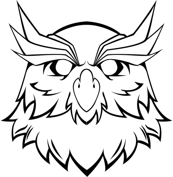 猫头鹰头标志 — 图库矢量图片