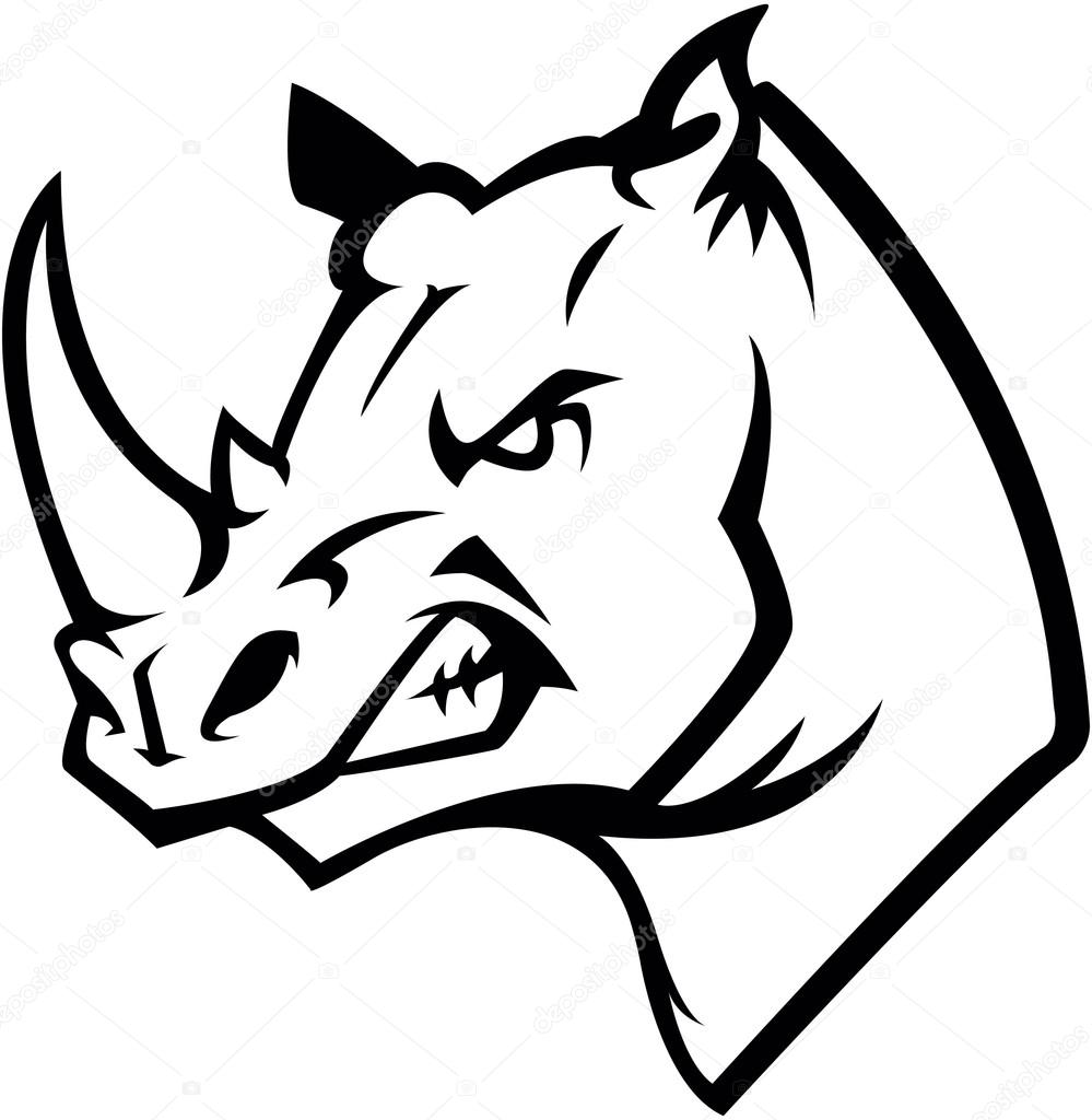 Rhino head illustration design