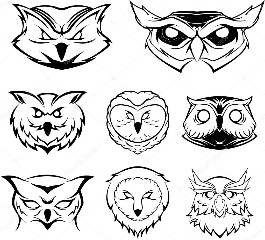 owl head silhouette vector